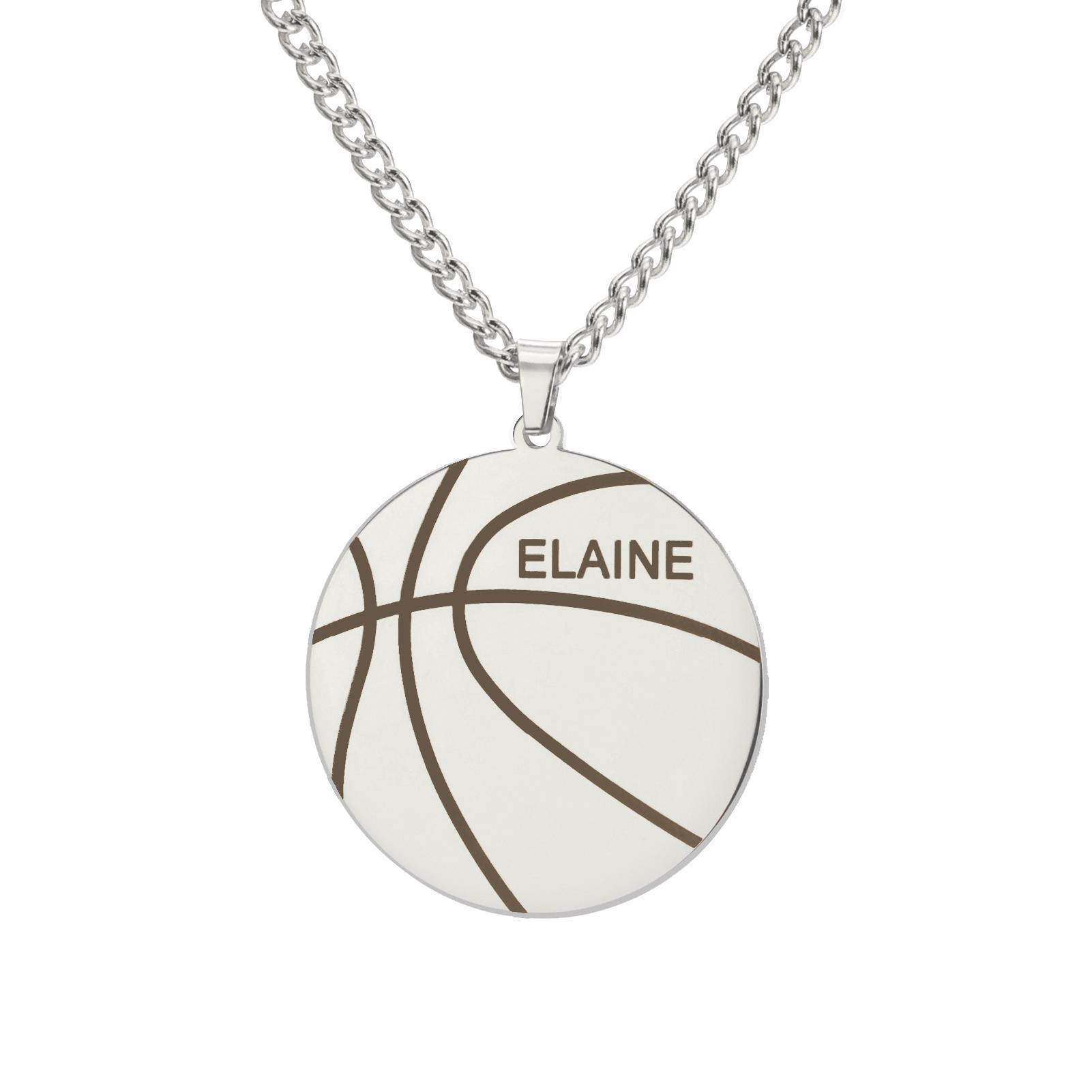 

Custom Name Basketball Necklace Men Boy Daddy Stainless Steel Jewelry Personalized Number Pendant New Year Valentine s Day Gifts 45cm