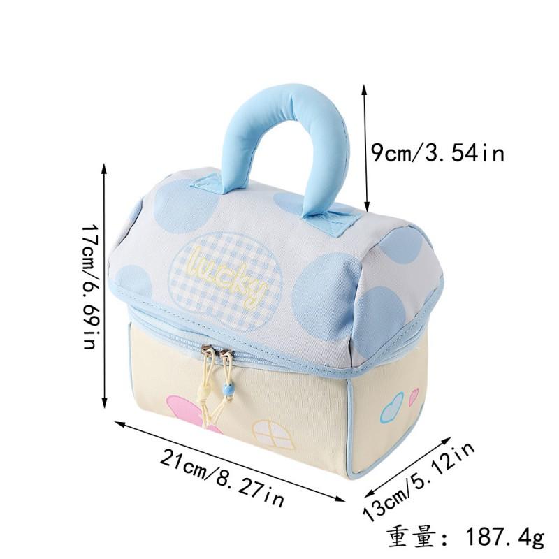 Portable Cosmetic Makeup Bag With Multiple Compartments Large Capacity Travel Toiletry Organizer In Blue Pink