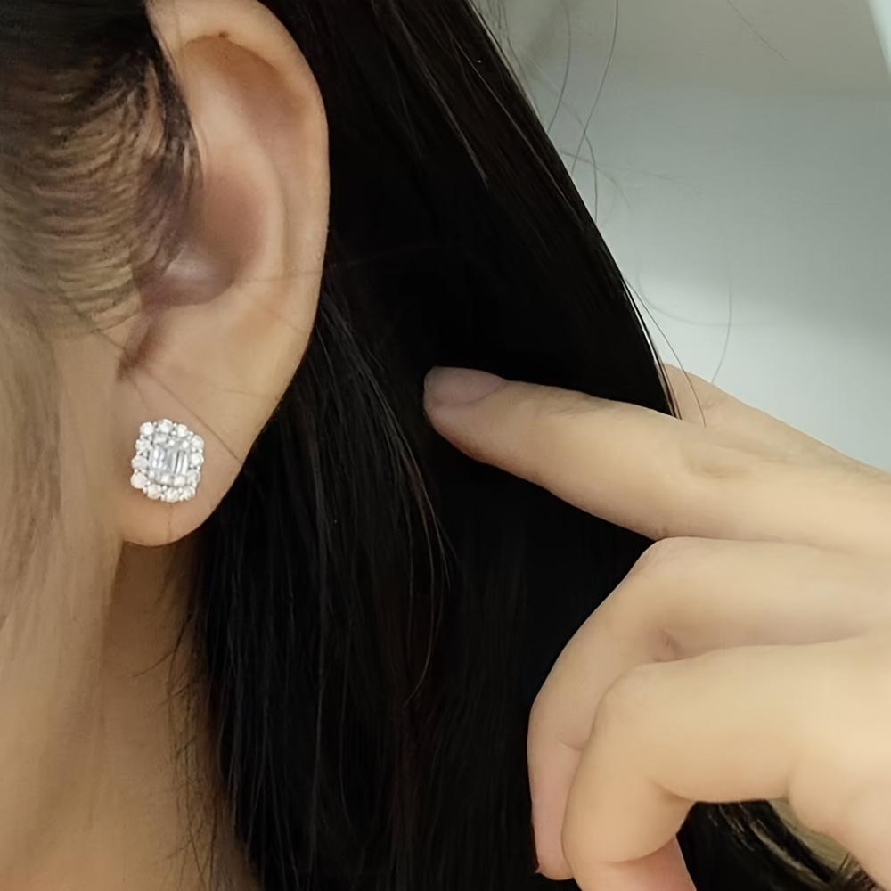European and American fashionable women s luxurious geometric elegant earrings серебряный