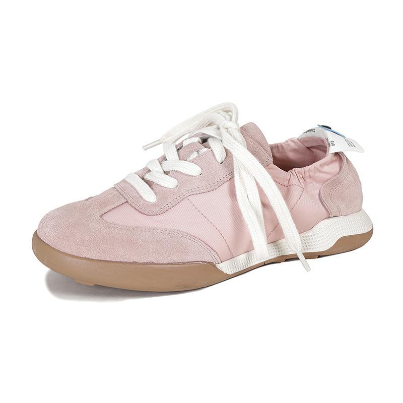 

Версия из коровьей кожи~ Те же туфли Dexun, кожаные на шнуровке, универсальные, легкие спортивные и повседневные туфли большого размера Forrest Gump для женщин 42 розовый