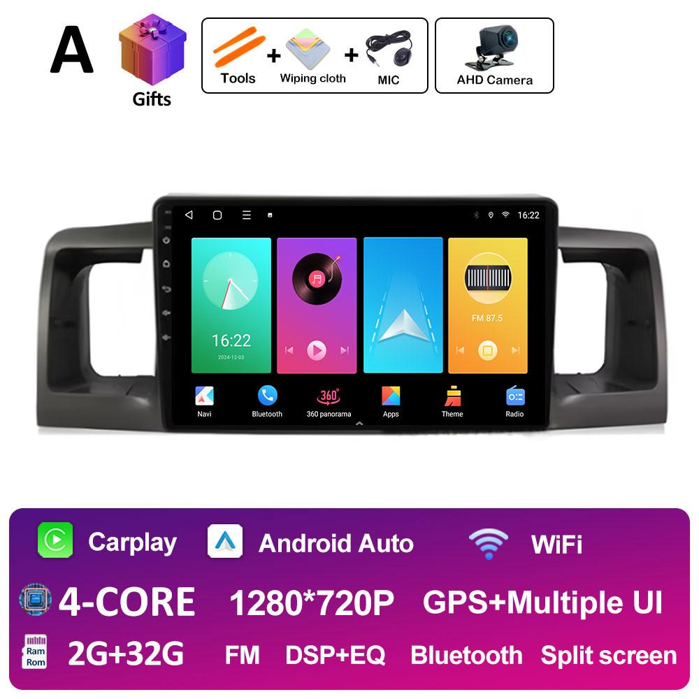 For Toyota Corolla E120 2000 2001 2002 2003 2004 Car Multimedia Video Radio Player DSP Stereo Autoradio Cooling fan Bluetooth 4G