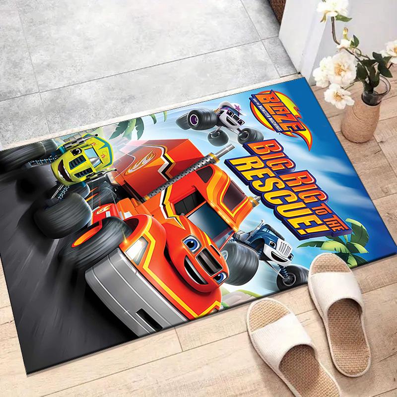 1pz Tappeto Area Stampato Design Blaze e le Macchine Mostro per Camera da Letto Soggiorno Decorazione Casa Tappeti Tappetino Tappetino Antiscivolo Tappeto per Comodino
