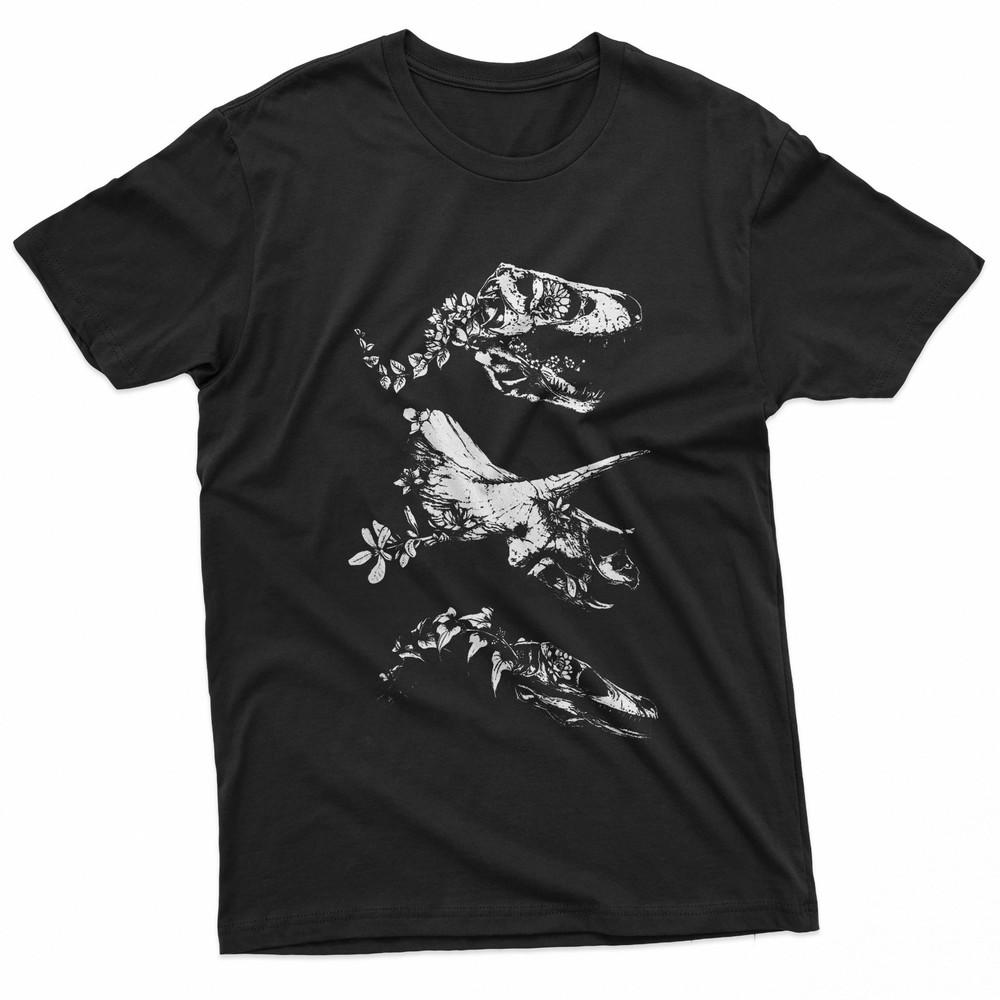 

Bloom Dinosaur Skulls Retro T Rex Triceratops Art TShirt Unisex T-Shirt L