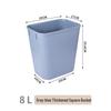 Thickened Square Plastic Wastebasket for Hotel Rooms, Bathrooms, and Restaurants