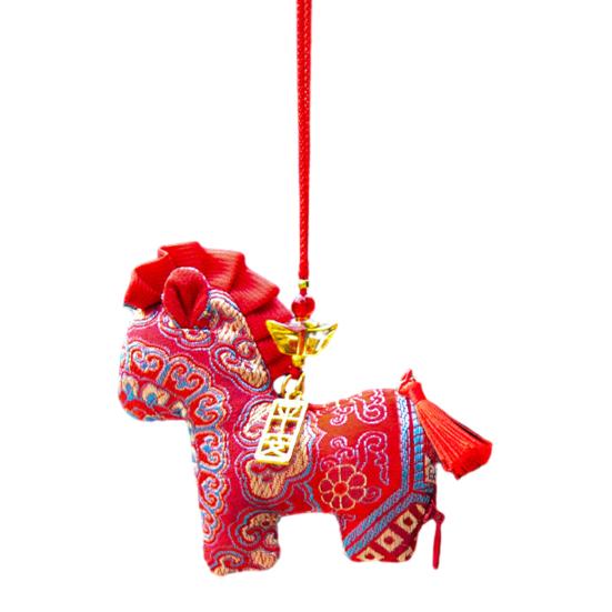 

Саше із знаком Зодіаку Кінь Традиційна Ручна Вишивка Китайське Ремесло Ароматна Декорація для Автомобіля з Китицями та Бантами Репелент від Комарів О освіжуючий E