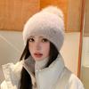 Hut Herbst und Winter Damen Warme Wollmütze Fleece Verdickte Strickmütze Niedliche Ohrenmütze Lässig Outdoor- & Weihnachtsbekleidung