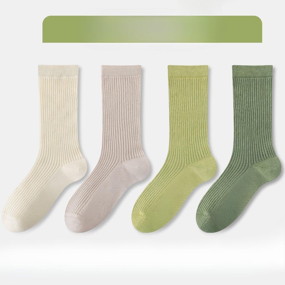 4 Pairs of Women's Summer Ultra Thin Cool Antibacterial Boneless Tube Stack Socks