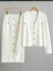 European & American Fragrance-Style Cardigan Sweater & Pencil Skirt Knitwear Set for Women - Spring & Autumn