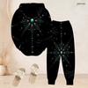 Women Plus Size Mandala Floral Printed Long Sleeve Hooded Top And Cuffed Pants Two Piece Outfit