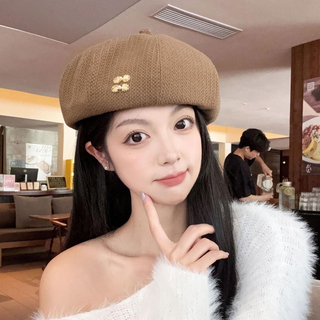 Beret Female Autumn and Winter Retro Painter Hat Versatile Pumpkin Hat Trendy Face Small Bud Hat