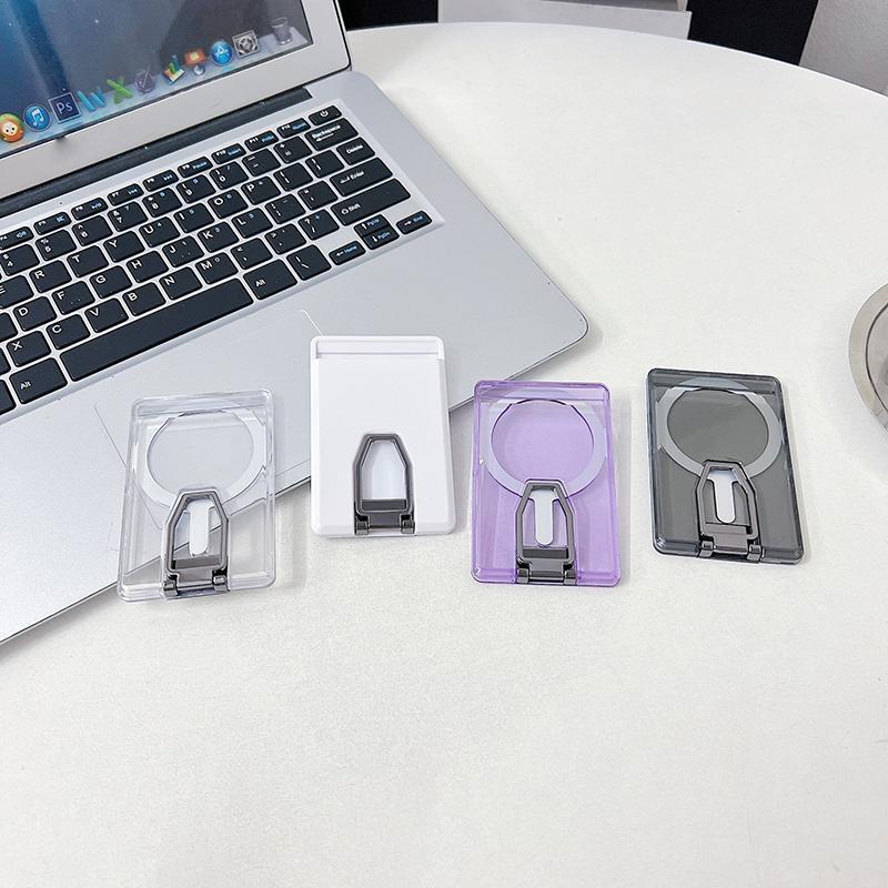 Clear Magnetic Card Holder Wallet Case For Magsafe Iphone 16 15 14 13 Pro Max With Fold Phone Holder Macsafe Card Slots Pocket
