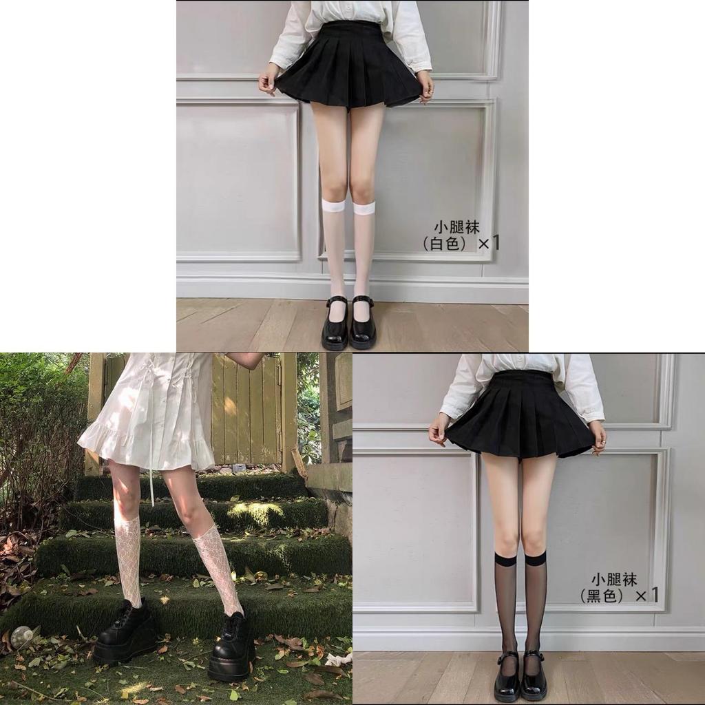 Lolita Lace Knee High Socks With Breathable Nylon For Girls And Teens