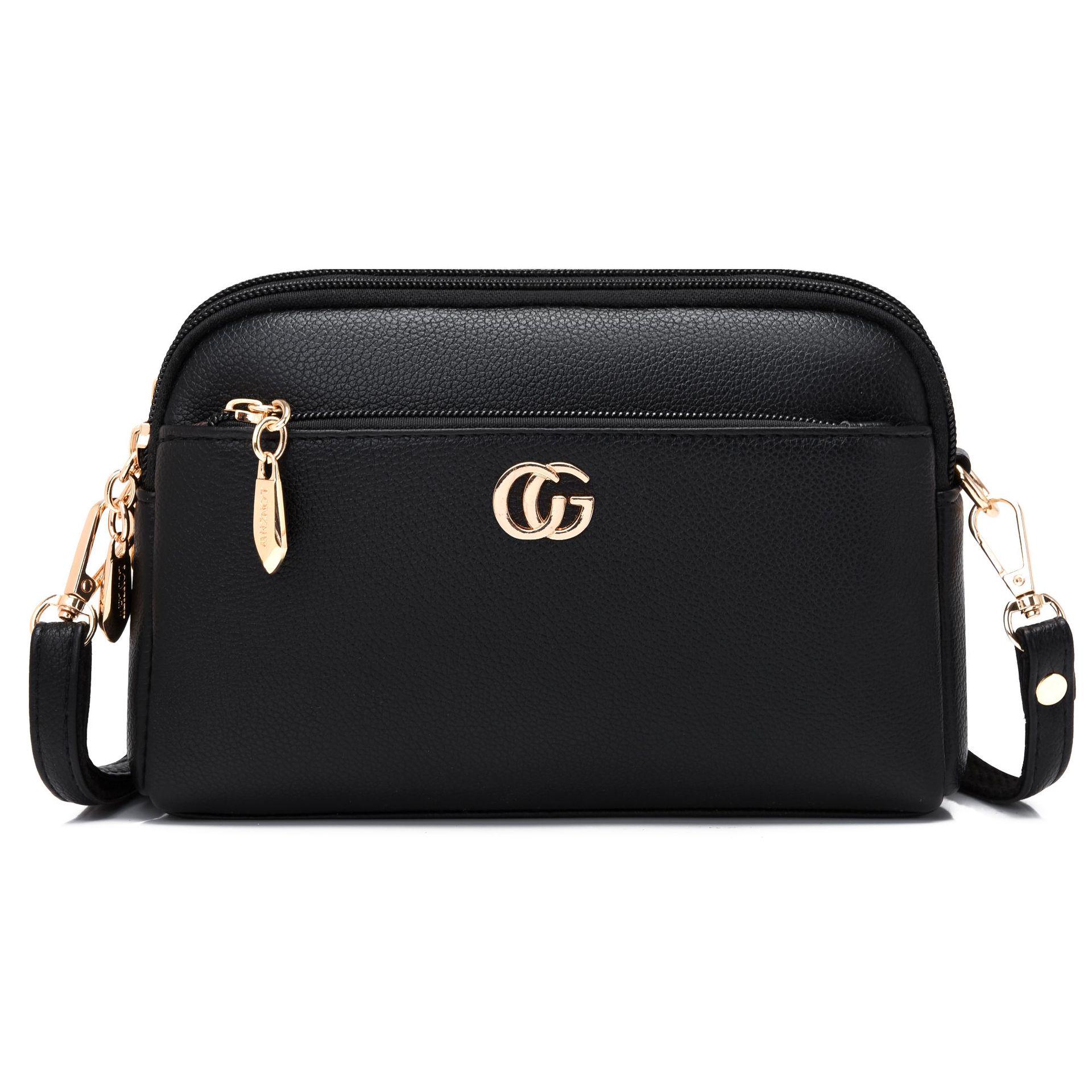 

2025 Faux Leather Large Capacity Crossbody Wristlet Bag with Phone Pocket