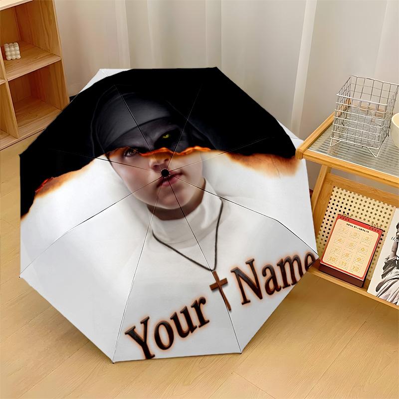 Custom Text Automatic 8 Bone Umbrella, Portable Sun Rain Protection UmbrellaThe Conjuring Annabelle