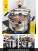 Compact Single-Layer Stainless Steel Steamer Pot – Multi-Functional Rice & Soup Cooker for Household Use