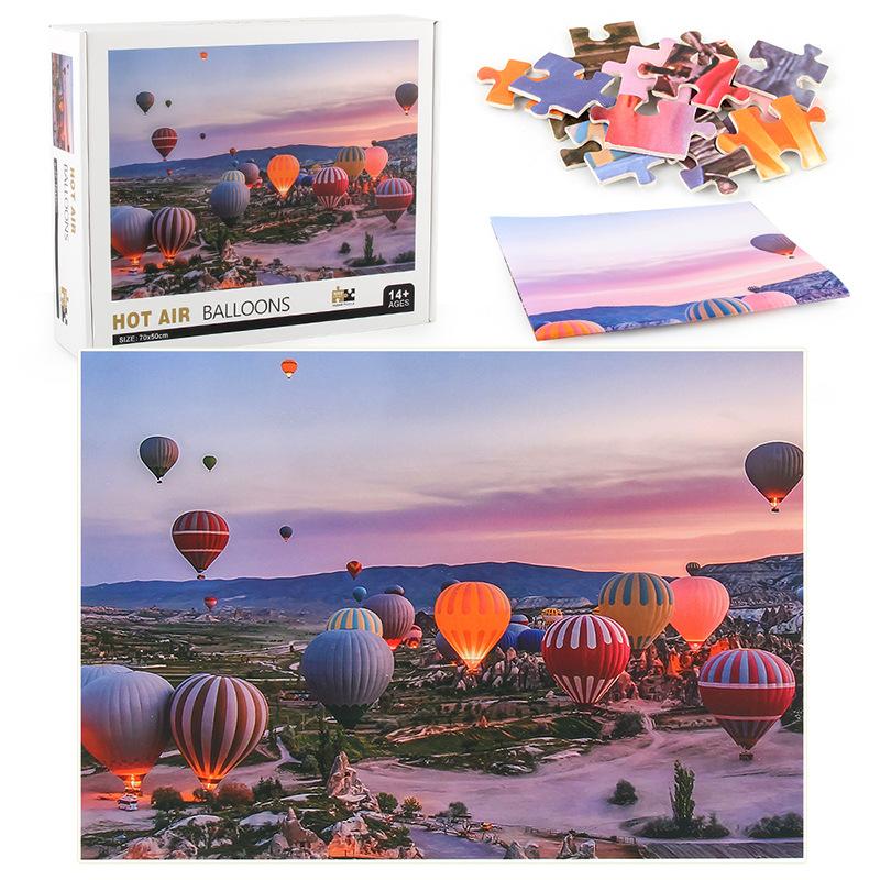 1000 Pieces Adult Puzzle Hot Air Balloon Thickened Paper Puzzle Puzzle Indoor Toy
