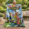 Digimon Blanket Flannel Blanket Soft Cozy Plush Throw for Sofa Bed Lightweight Home Decoration Gifts for Christmas Various Holidays