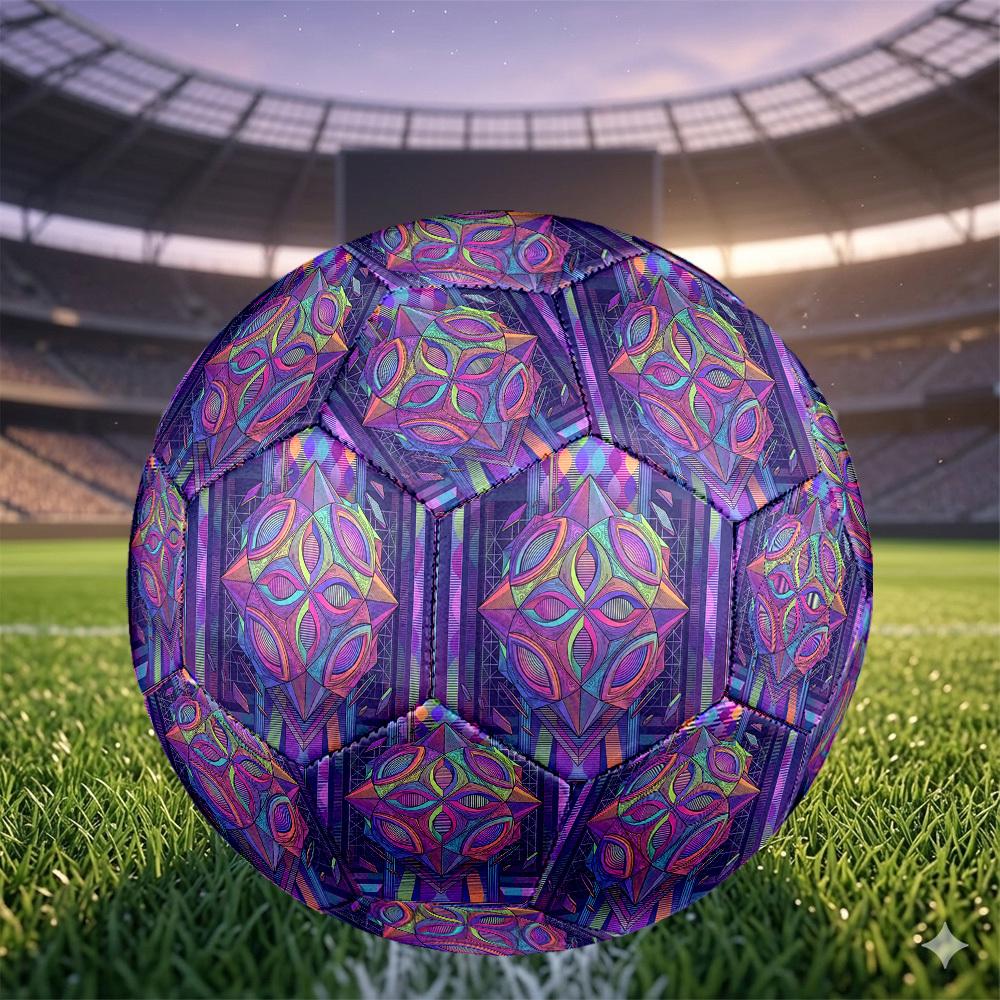 1pc Geometric Harmony Themed Soccer Ball, Size 5, Lightweight PVC Material, Outdoor Training Soccer Ball Gift. q62264