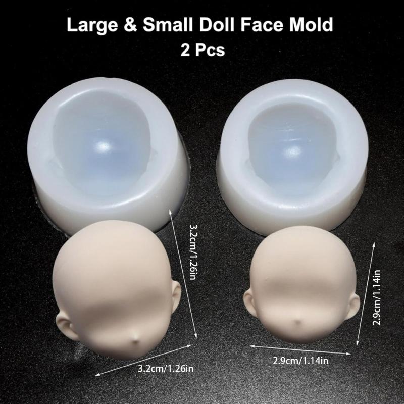 Reusable Silicone Face Mould For Clay Doll Head And Sugar Craft Creation