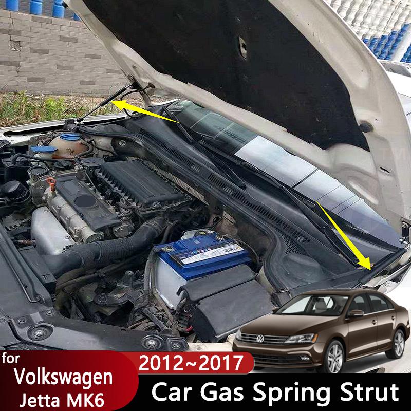For Volkswagen VW Jetta 6 MK6 2012~2017 2015 2016 Car Front Hood Engine Cover Shock Bars Supporting Strut Spring Car Accessories