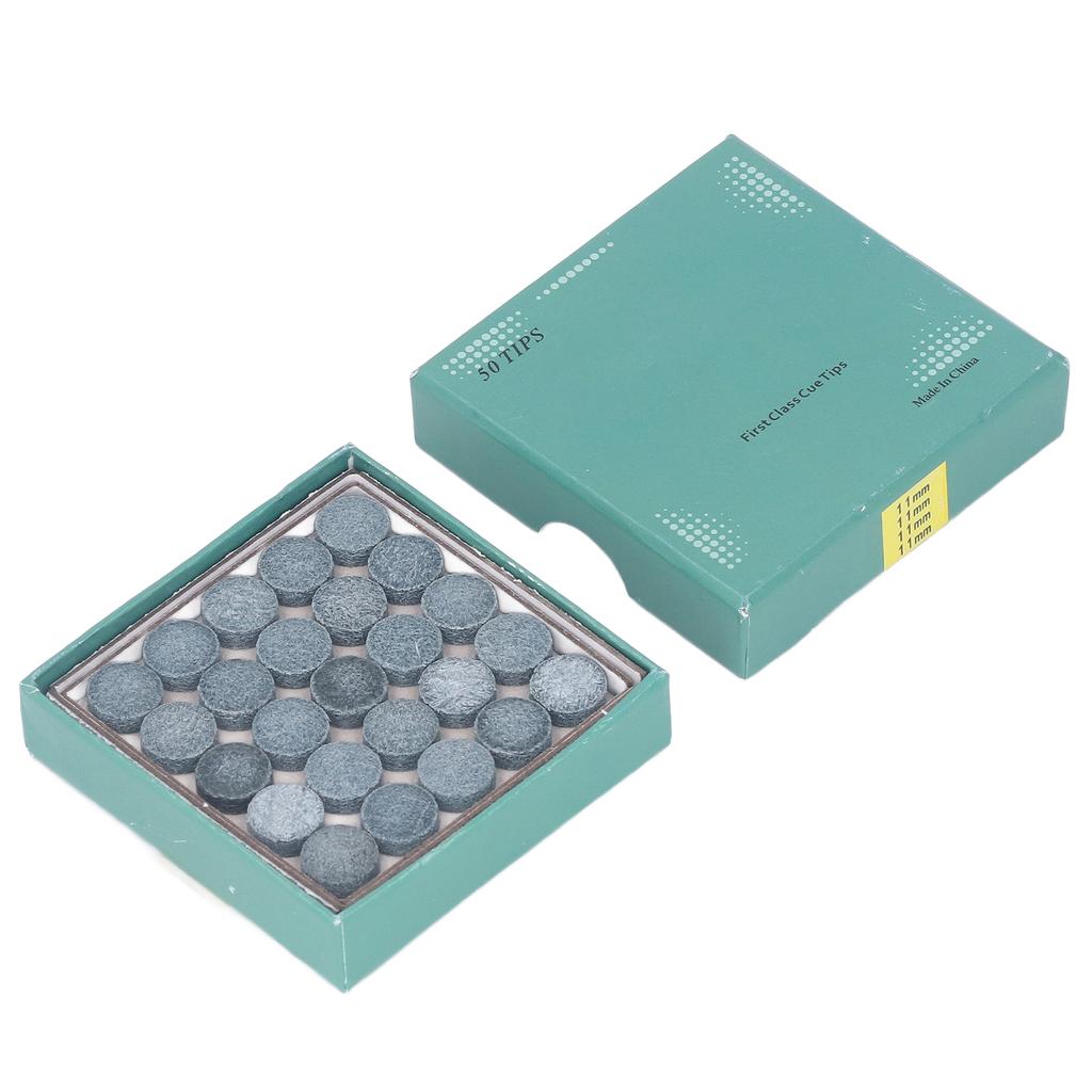 50 STK Biljardkøspisser PU Køspisser Erstatning for Poolkøer og Snookertilbehør