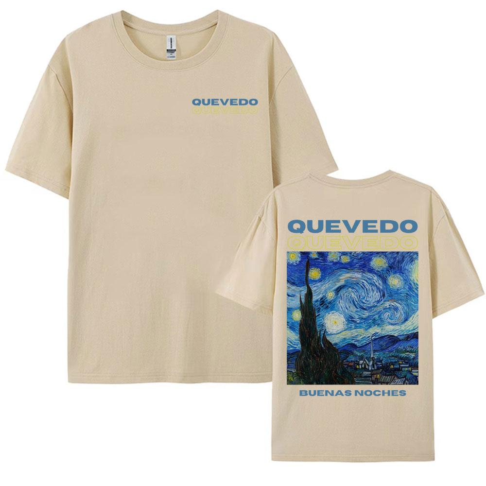 Rapper Quevedo Buenas Noches Album Graphic New Tshirts Vintage Hip Hop High Street T Shirts Men Women Summer Oversized T Shirt