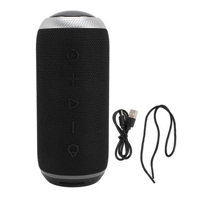 Bezdrátový BT reproduktor IPX4 Vodotěsný Přenosný Venkovní Stereo reproduktor s LED světlem MIC 2x7W Černý