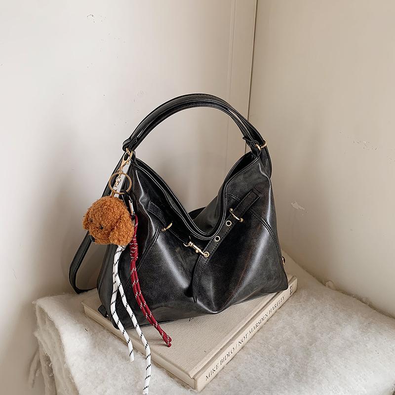 Vintage Shoulder bag for Women Lightweight PU Large Capacity Zipper String  Cute Charm For Daily Use Commute Shopping Handbag