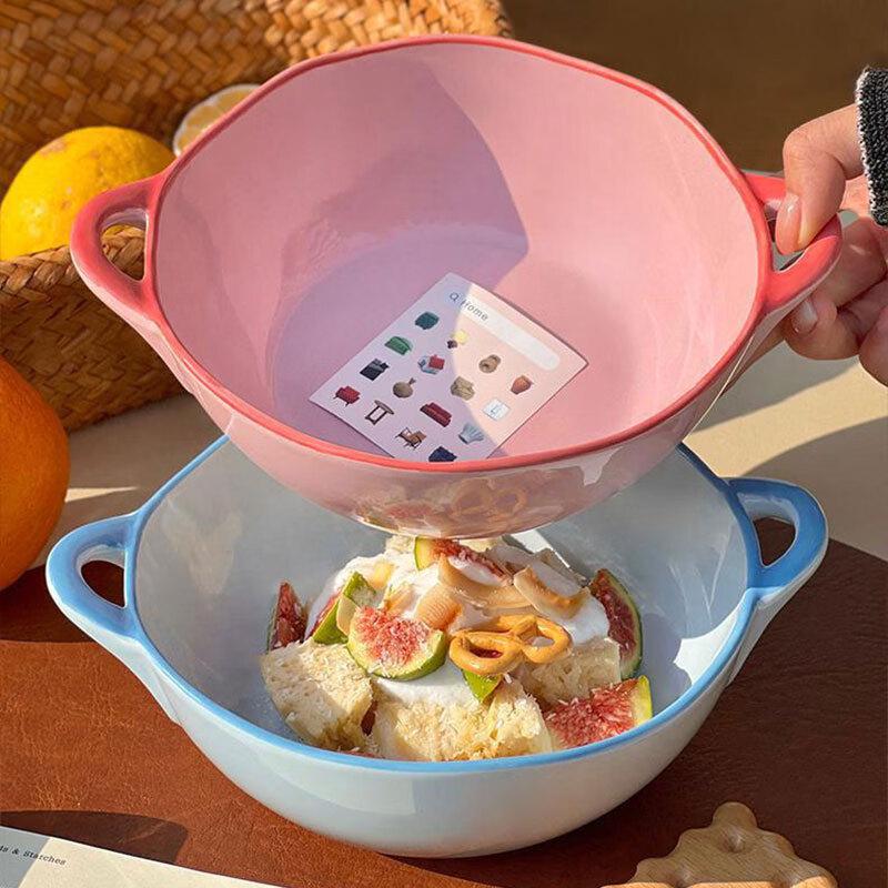 Deou Starlight Ins Style Ceramic Double-Ear Bowl
