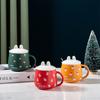 New Christmas Gift Cup Cute Cartoon Snowman Ceramic Cup Student Gift Mug Couple Water Cup