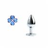 Blue Flower Stainless Steel Metal Anal Crystal Butt Plug  Set  Non Vibrating Butt Plugs