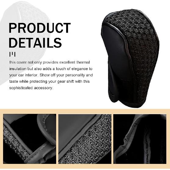 WZP Car Gear Shift Cover, Breathable Shift Knob Gear Handle Stick Protector Covers, Anti-Slip Car Shifter Cover, Universal Auto Decoration