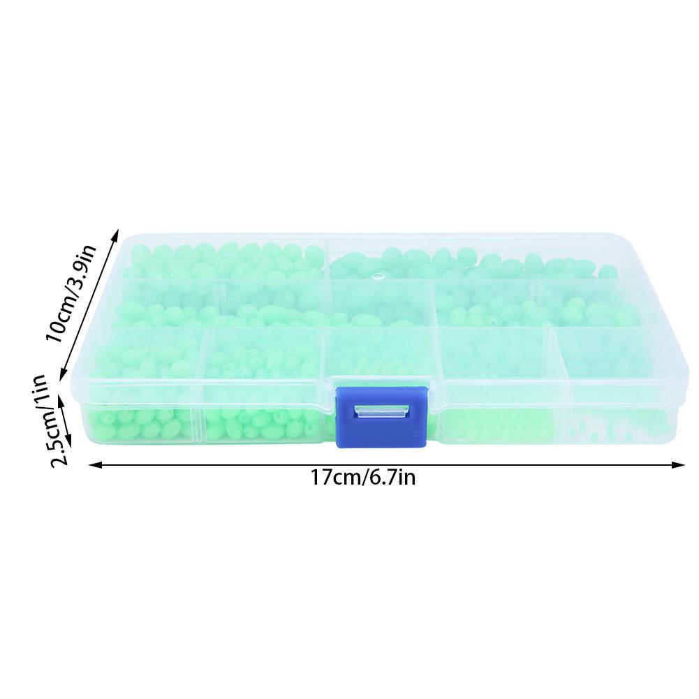 900 Pcs Multi Models Non Slip Luminous Fishing Beads Lures Tackle Tools for Saltwater Freshwater Kit