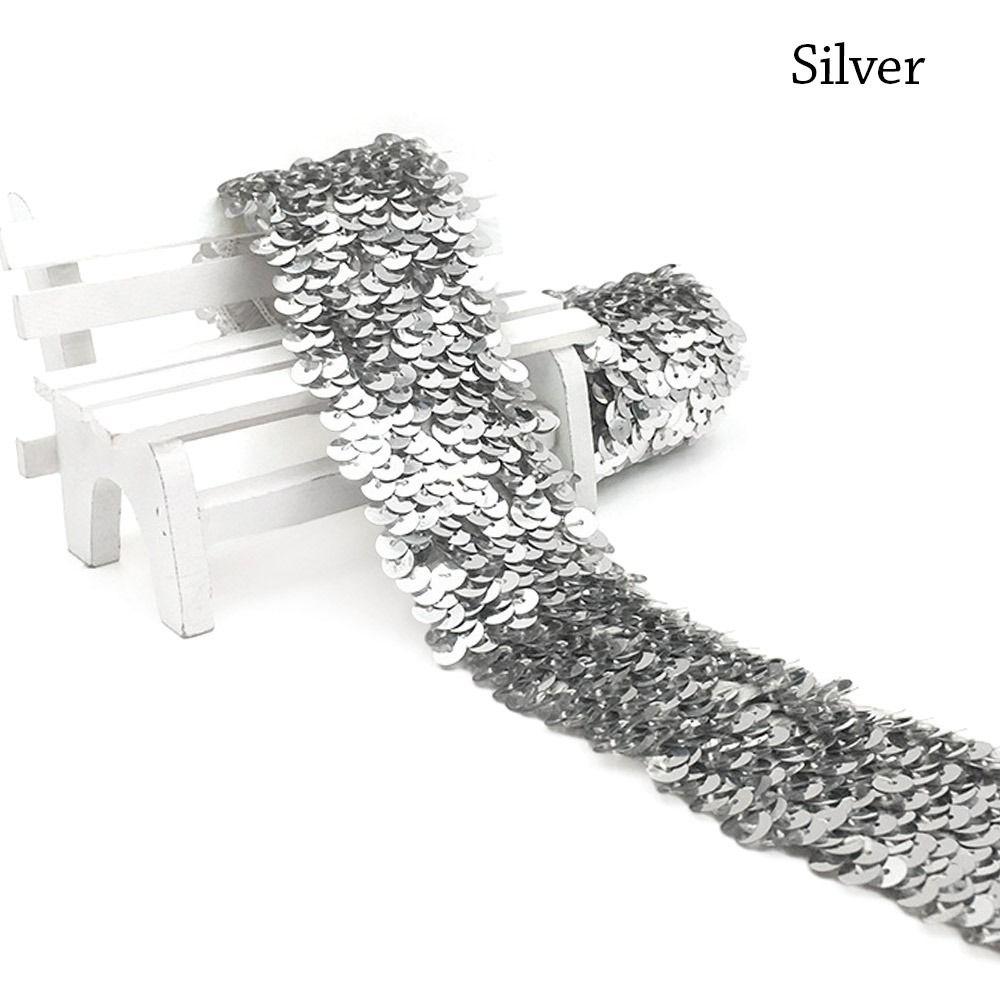 4.8cm/1M Glitter Hand Decorated Stretch Dance Costume Accessories Home Sewing Materials  Jewelry