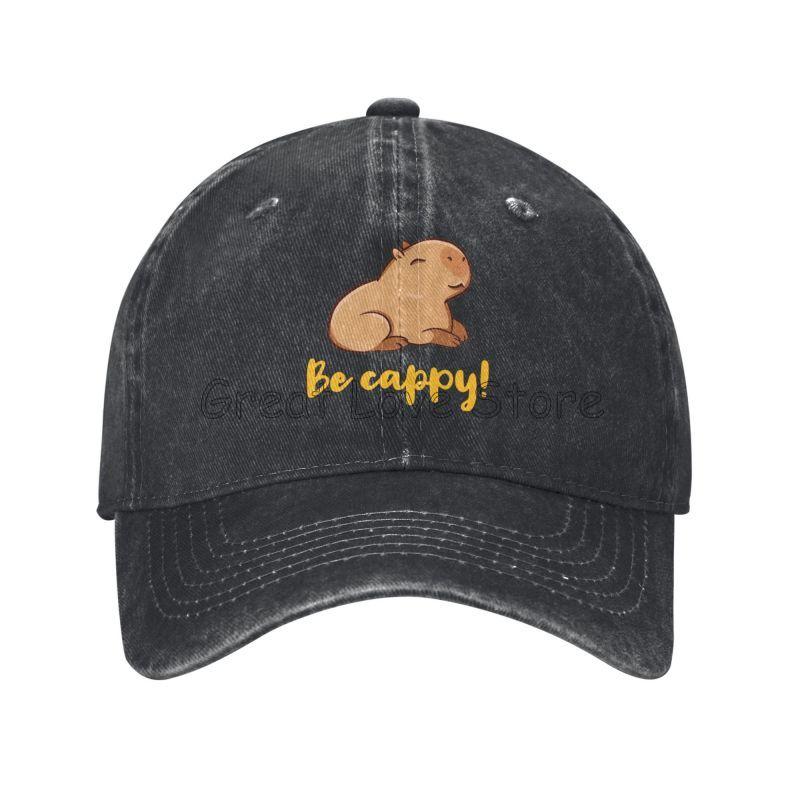 

Cute Capybara Print Baseball Cap Vintage Men Washed Cotton Demin Trucker Hat Travel Sport Snapback Cap Adjustable Sun Visor Hat чёрный
