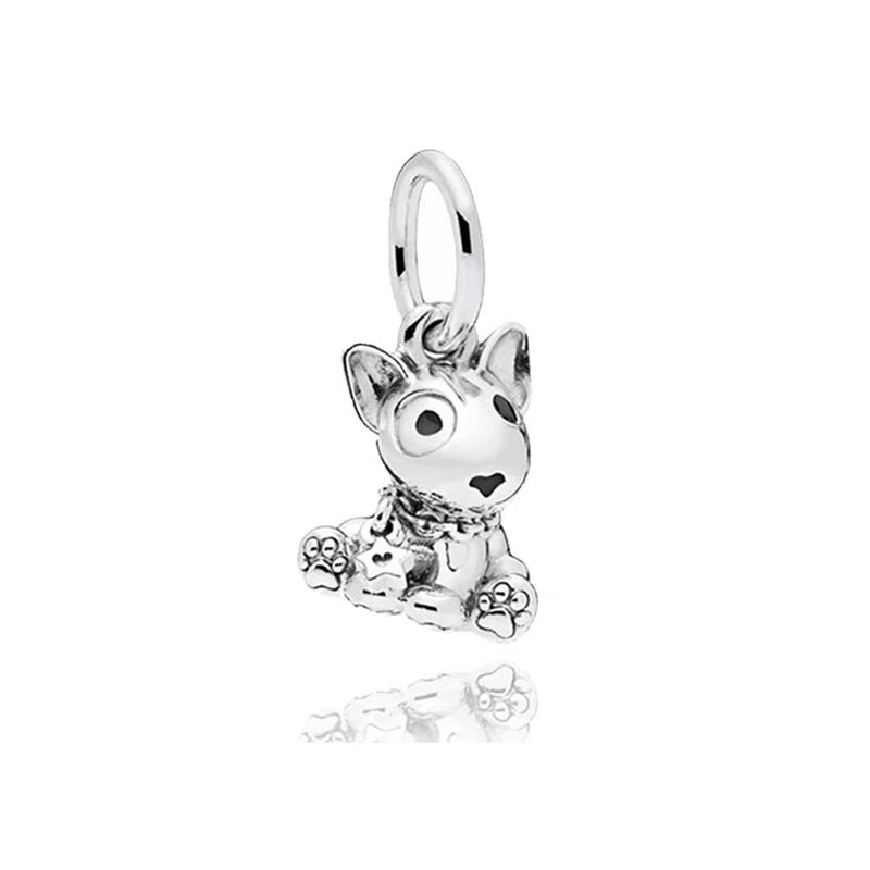 925 Silver Plated Cute Animal Charm Beads DIY Necklace Bracelet Gift Enamel Dog Panda Penguin Fashion Jewelry