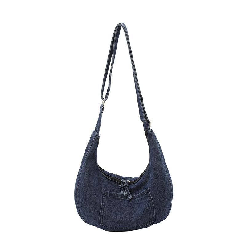 Schoolbag1011 new denim retro versatile simple large capacity commuter casual fashion messenger bag shoulder bag women's bag