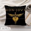 Band BBon JJovi Cushion Cover Soft Plush Fabric DoubleSided Printed Pillowcase for All Seasons Home Decor