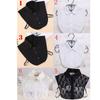 Fashion Solid Shirt Lace False Collar White & Black Blouse Vintage Detachable Collars Women Clothes Accessories Women