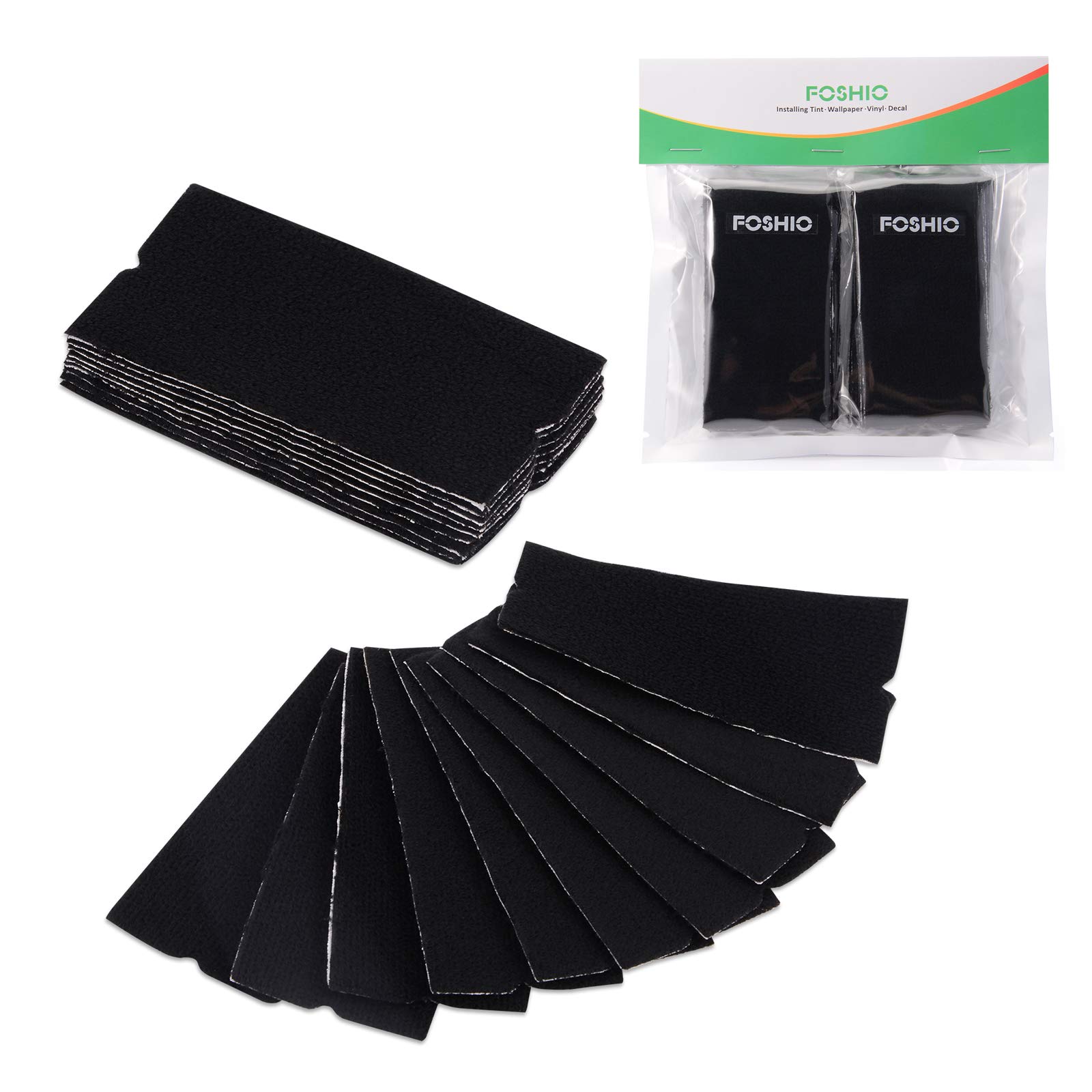 

FOSHIO 20 Pcs Black Universal 4 Car Wrap Film Applicator Squeegee Felt No Damage to Film,Air Release Squeegee Replacement Felt 20 sheets, 10cm чёрный