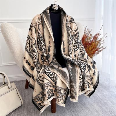 Sjaal Dames Herfst en Winter High-End Imitatie Kasjmier Sjaal Dubbel Doel Veelzijdig Verdikt Warme Sjaal