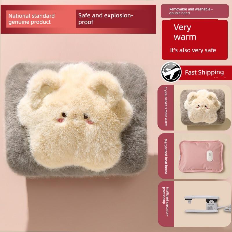 Stuffed Charging Hot Water Bag Cute Girl Hot Compress Belly Bed Cartoon Warm Baby 2025 Explosion-proof Genuine