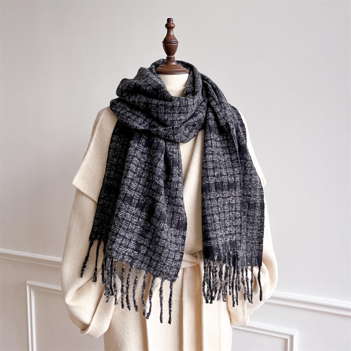 

Warm Shawl Women Scarf Luxury Cashmere Winter Blanket Wraps Casual Plaid Print Pashmina Bufanda Travel Poncho Stoles Echarpe 30x180cm