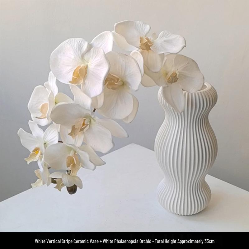 Light Luxury Phalaenopsis Artificial Floral Arrangement for Dining Table Decoration