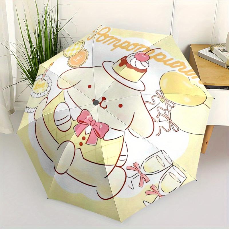 

1pc Sanrio Pom Pom Purin Pattern Umbrella, Fashionable, Personalized, High-Value Folding Umbrella, a Must-Have for Summer, 8-Rib Durable Iron Frame, T