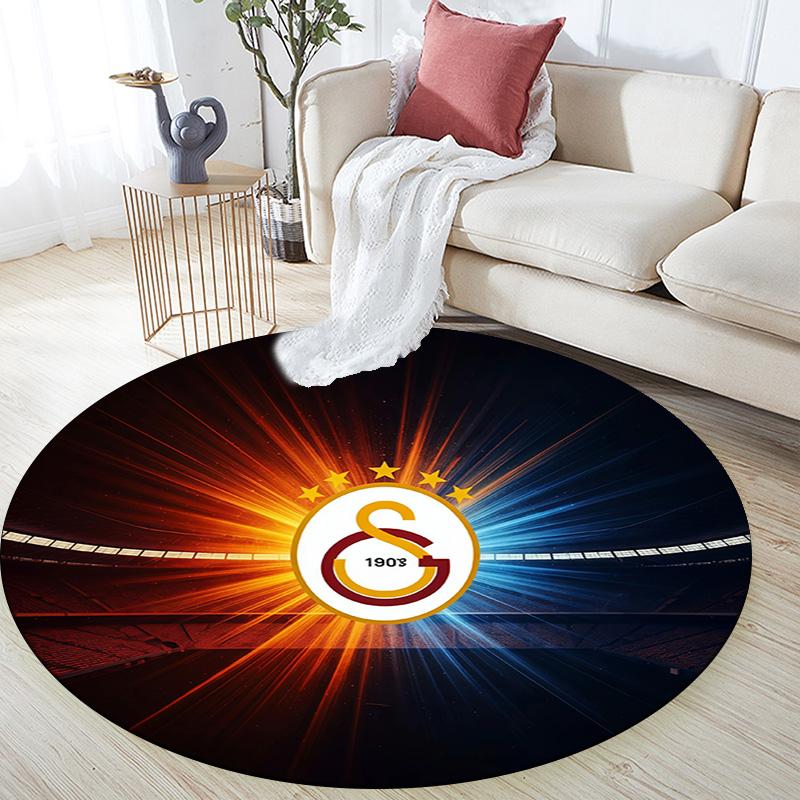 Galatasaray SK2 Round Area Rug,Carpet Rug for Living Room Bedroom Sofa Playroom Decor,Non-slip Floor Mat