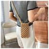 Fashion Portable Phone Purse Hollow-out Woven Solid Color Shoulder Handbag Crochet Lightweight Mobile Phone Bag Gifts
