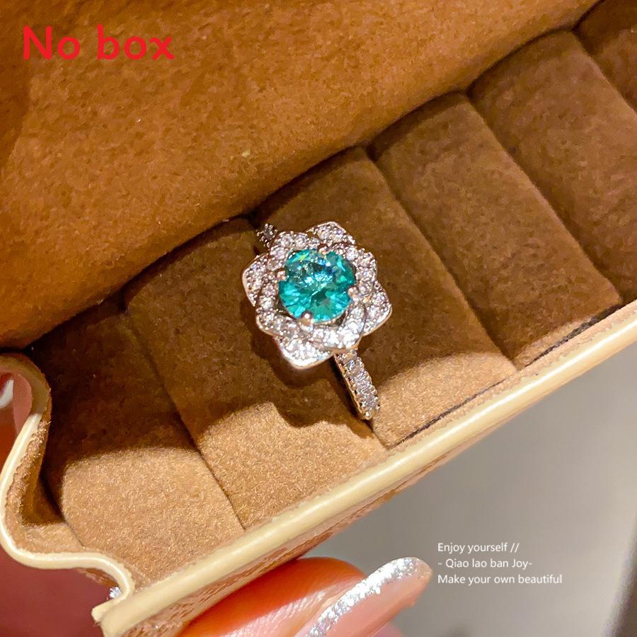 Modern Silver Zircon Flower Shape Adjustable Ring For Women Casual Wear