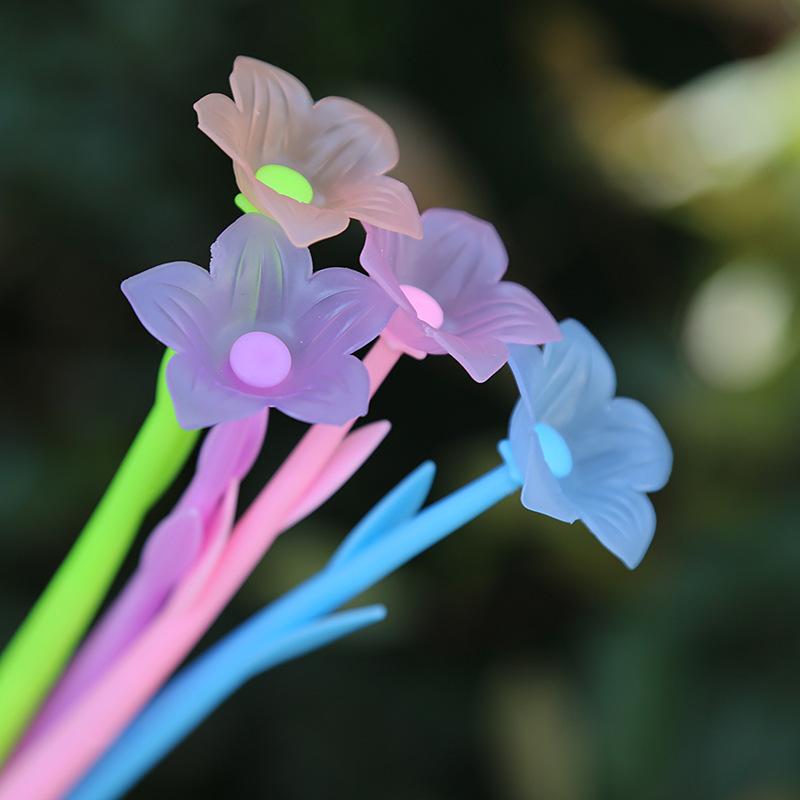Back To School Season 10pcs 0.5mm Sun-changing Flower Gel Pen Cute Learning Stationery Water-based Pen Color-changing Flower Pen When Exposed To Light