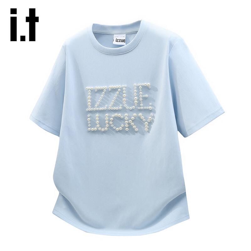 Izzue It Women s Pearl Short Sleeve T-Shirt One Size небесно-голубой